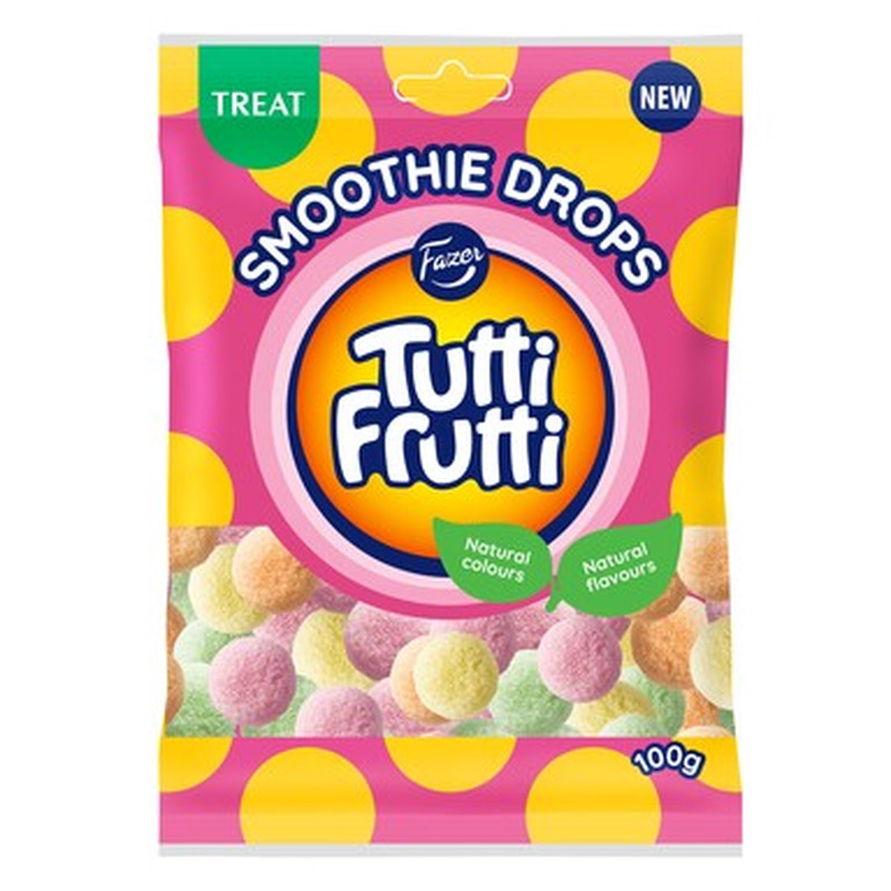 FAZER Tutti Frutti vahukommid Smoothie Drops 100g