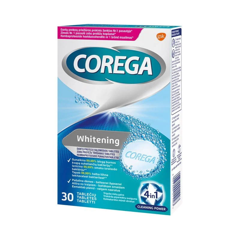 Tabletid proteeside puhastuseks, COREGA, 30 tk