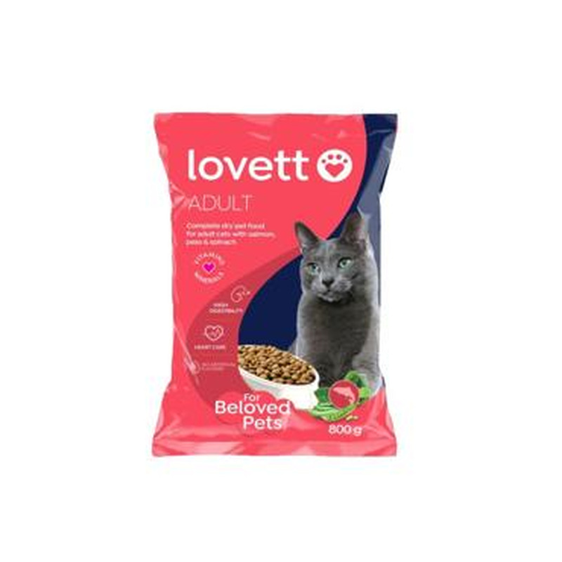 Kuiv kassitoit LOVETT lõhe-herned 800g
