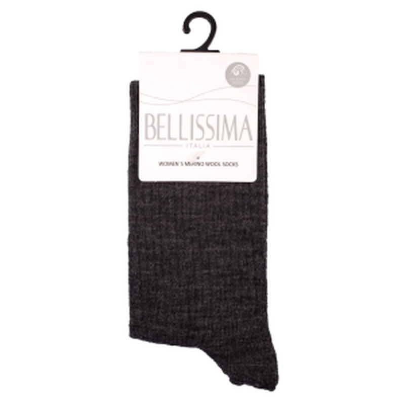 Naiste meriinovillaga sokid B155 tumehall 35/38, BELLISSIMA, 1 paar