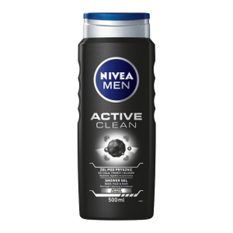 Dušigeel Active Clean meestele, NIVEA, 500 ml