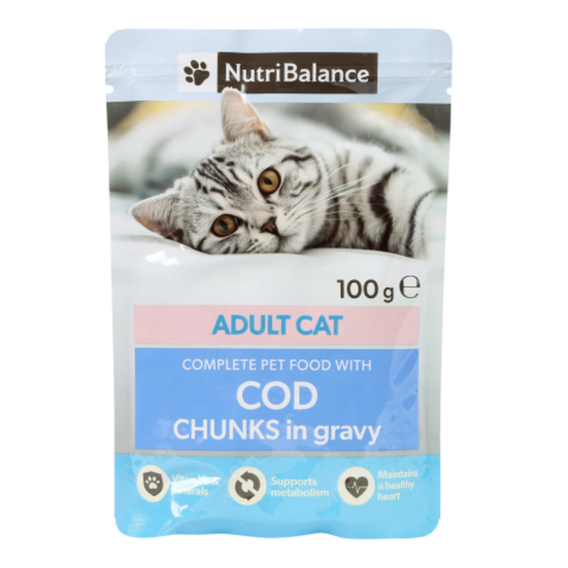 Täissööt kassidele Nutribalance tursa 100g