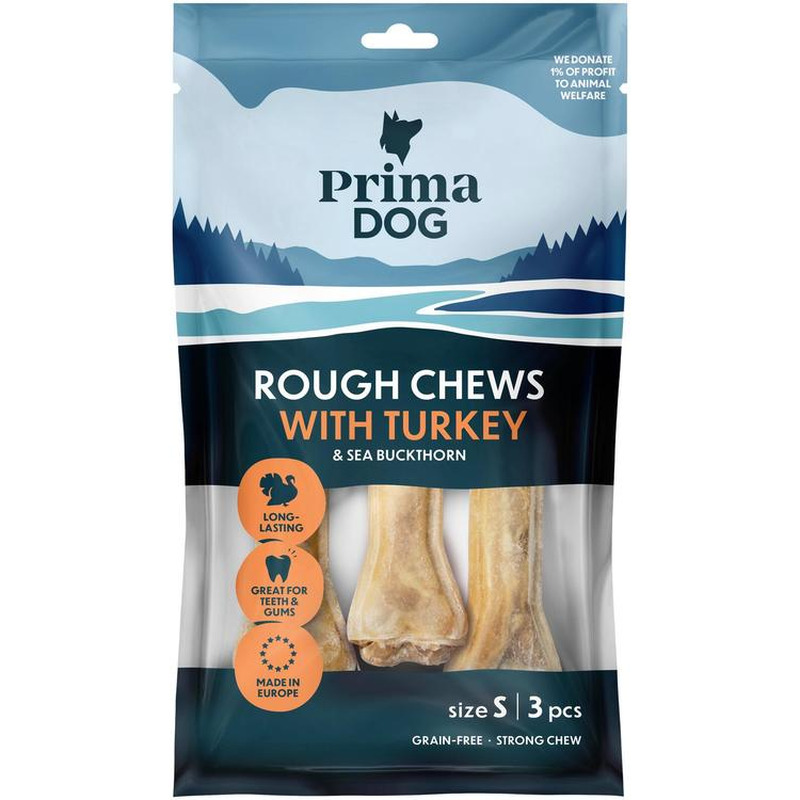 Täiendsööt. Närimiskont täidisega kalkun-astelpaju S, PRIMADOG, 105 g