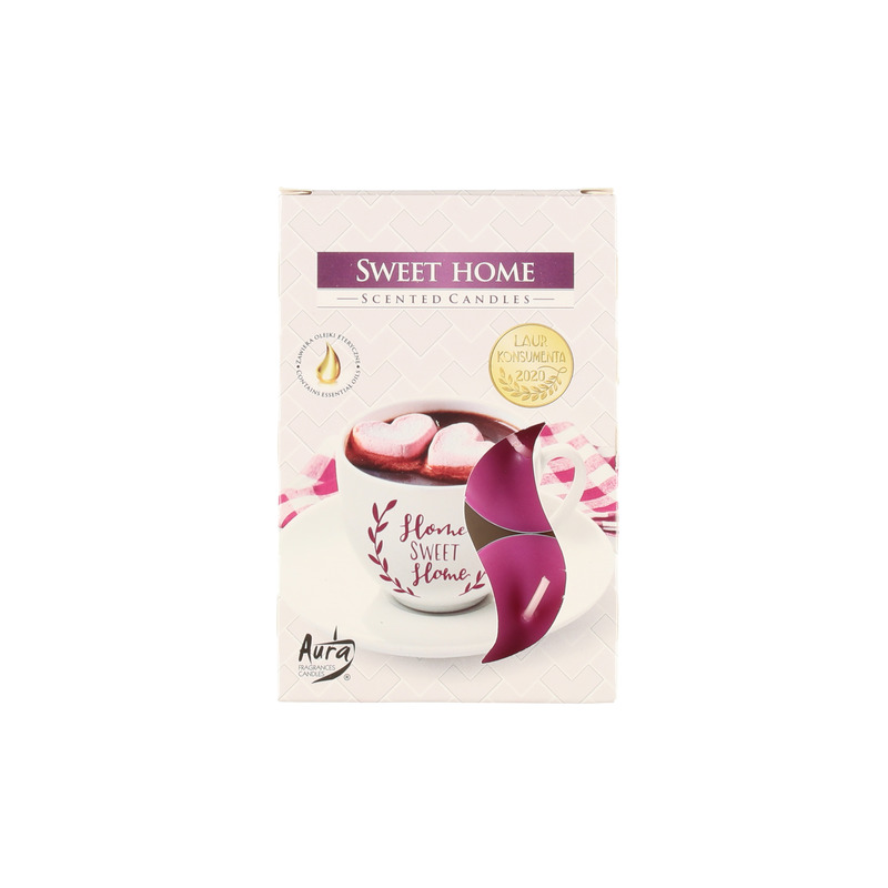 Lõhnateeküünlad Sweet Home 3-4h 6tk