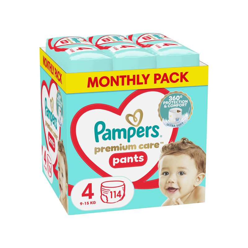Pampers Premium Care Pants Mähkmed, Suurus 4, 114 Mähet, 9-15kg