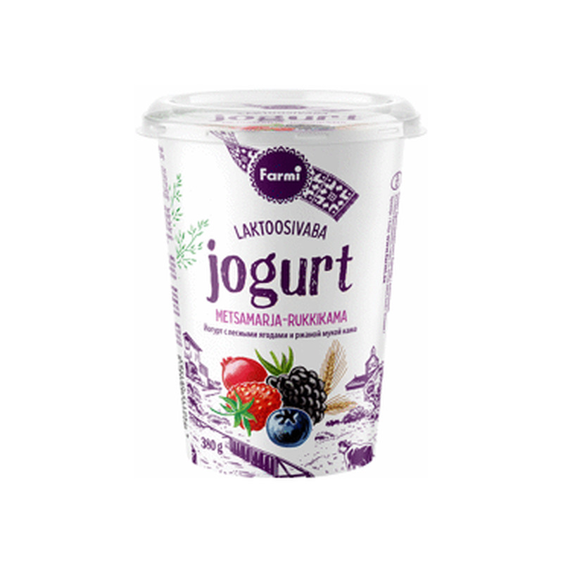 Jogurt FARMI metsamarja rukkikamaga,380g, 380 g