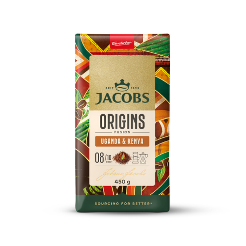 Jahvatatud kohv Jacobs Origins Uganda ja Keenia 450g