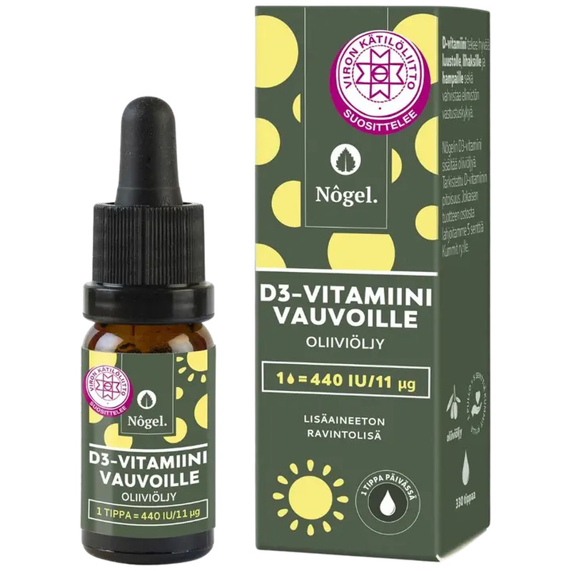 Nogel D3-vitamiini tilgad imikutele 10 ml