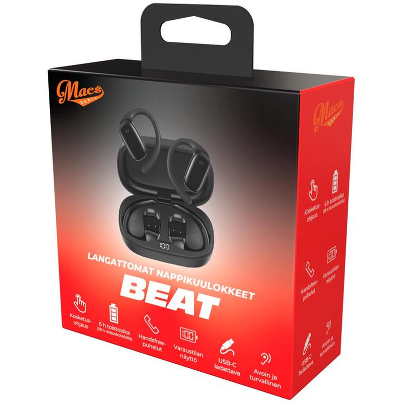 Nööpkõrvaklapid Macs Beat must