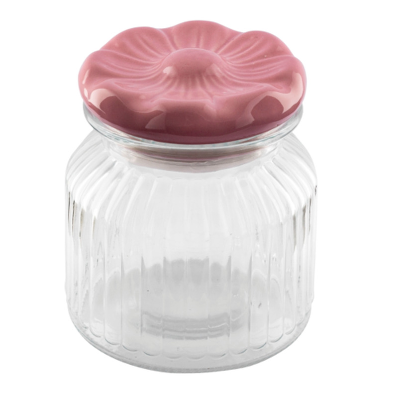 Klaaspurk lillekujulise keraamilise kaanega 280ml SS26