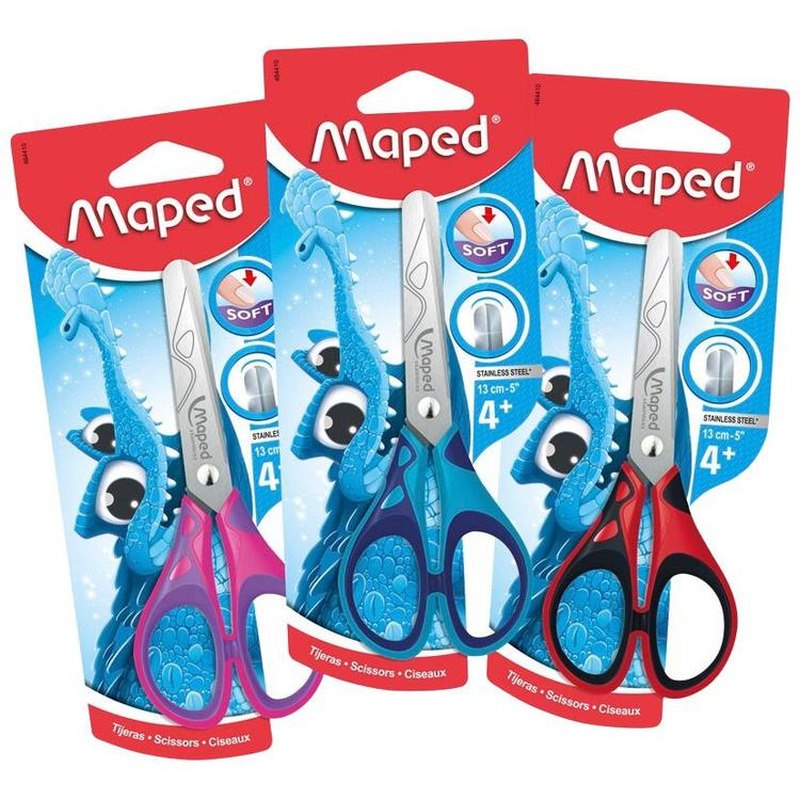 Käärid Essentials Soft 13cm blistril, MAPED, 13 cm