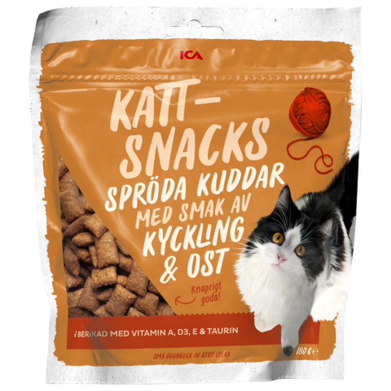 Suupiste kassidele ICA kana ja juustu maitsega 180g