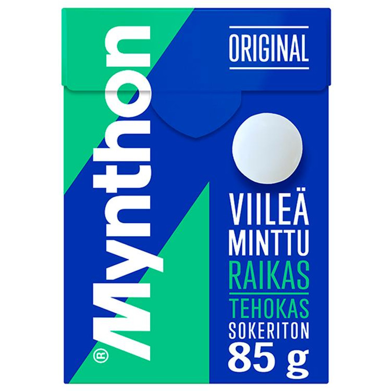 Mynthon suhkruvabad piparmündi kurgupastillid 85 g