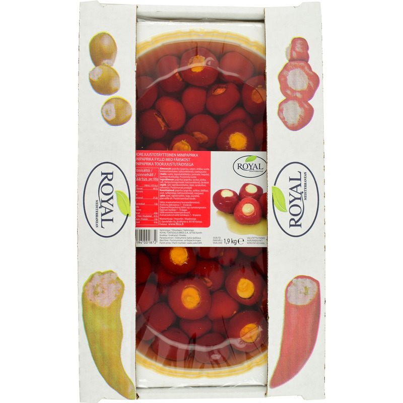 ROYAL Kreeka punased minipaprikad toorjuustutäidisega 1,9kg