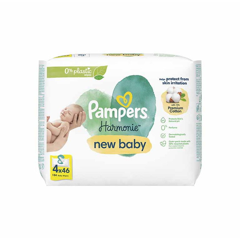 Niisked Salvrätikud Pampers Harmonie New Baby 4x46tk