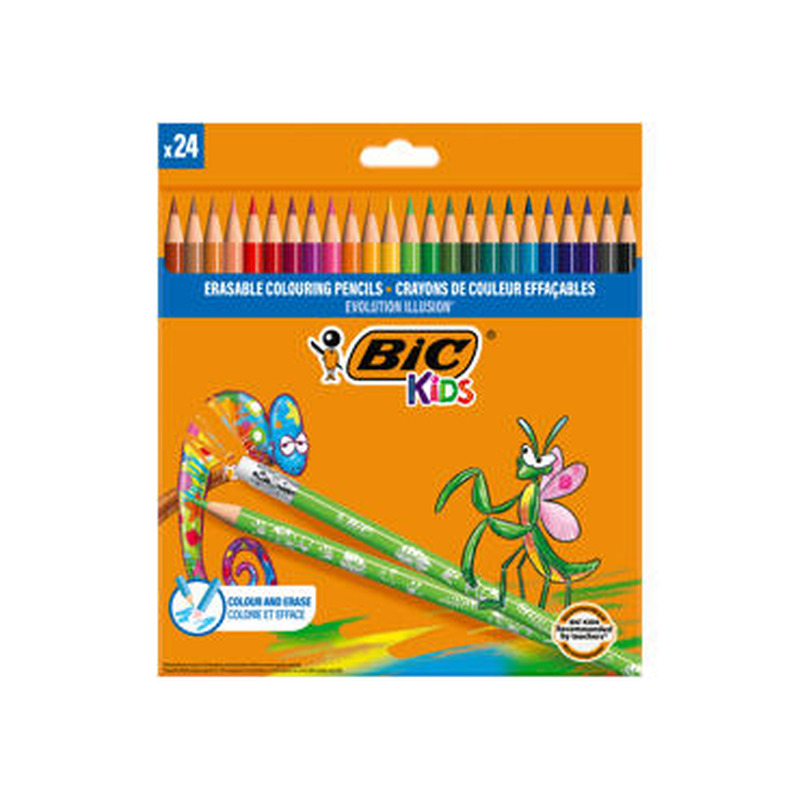 Kustut. värvipliiat. Evolution BIC 24tk