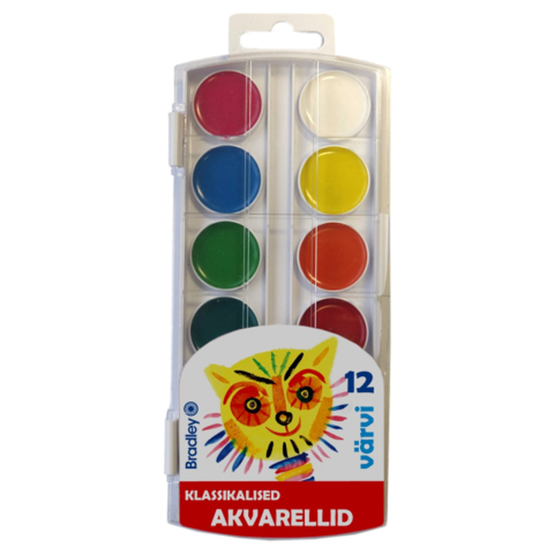 Akvarell Bradley 12 värvi, klassikaline