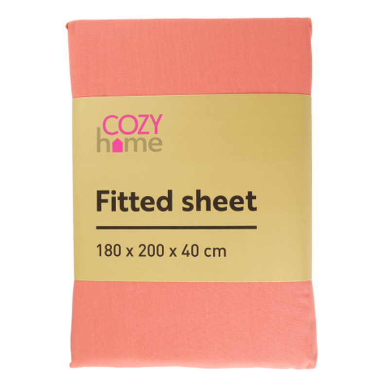 Kummiga lina Cozy Home 180x200x40cm virsikuvärvi SS25