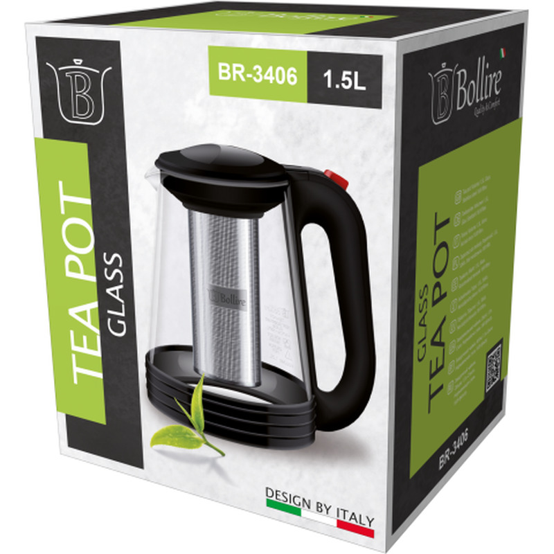 Teekann Bollire 1,5l 18/8 filter SS26