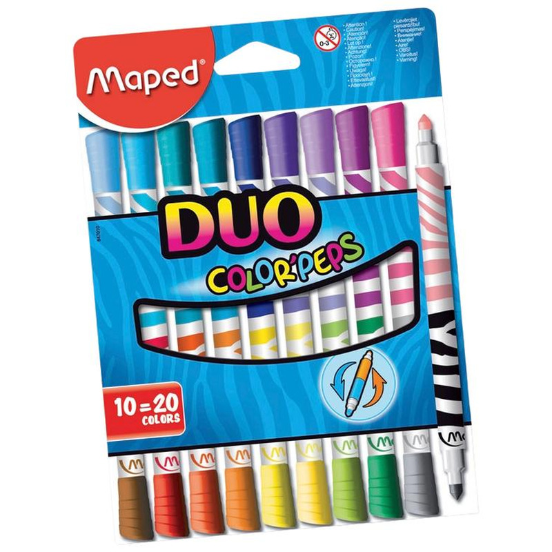 Viltpliiats ColorPeps Duo 10tk, COLOR PEPS, 1 kmpl