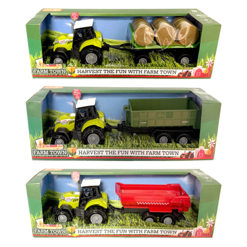Traktor 1:48 haagisega Farm häälte ja tuledega värv ja kujundus võivad erineda