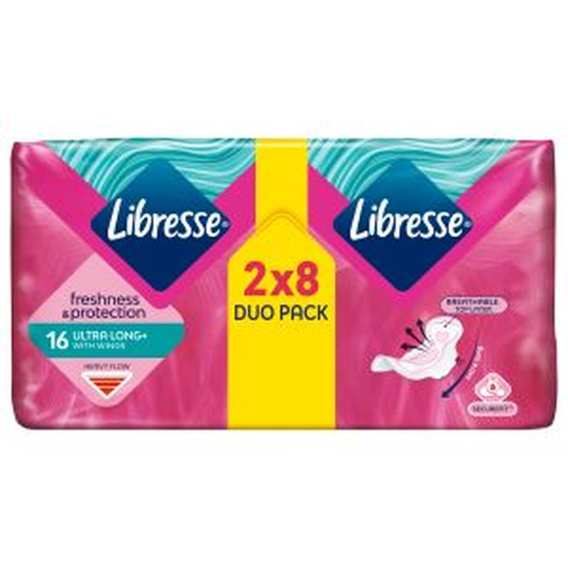 Hügieenisidemed Invisible Ultra Thin Super Duopakk, LIBRESSE, 16 tk