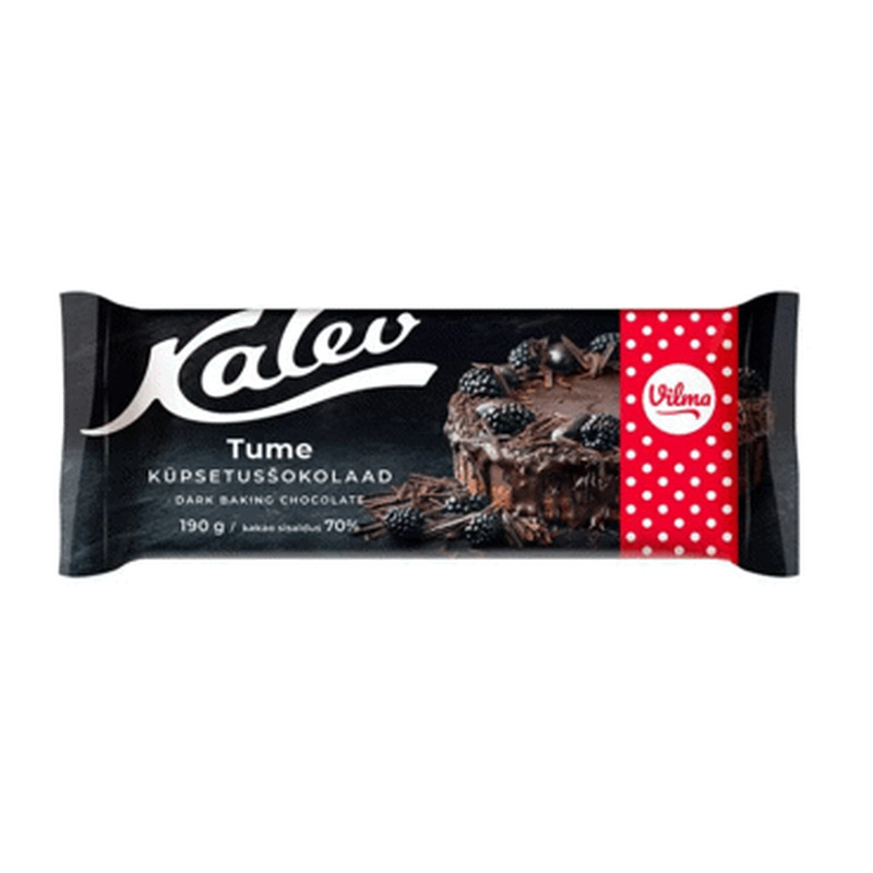 Tume küpsetusšokolaad 70% VILMA 190g