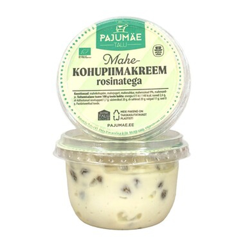 Kohupiimakreem rosinatega, mahe, PAJUMÄE TALU, 190 g
