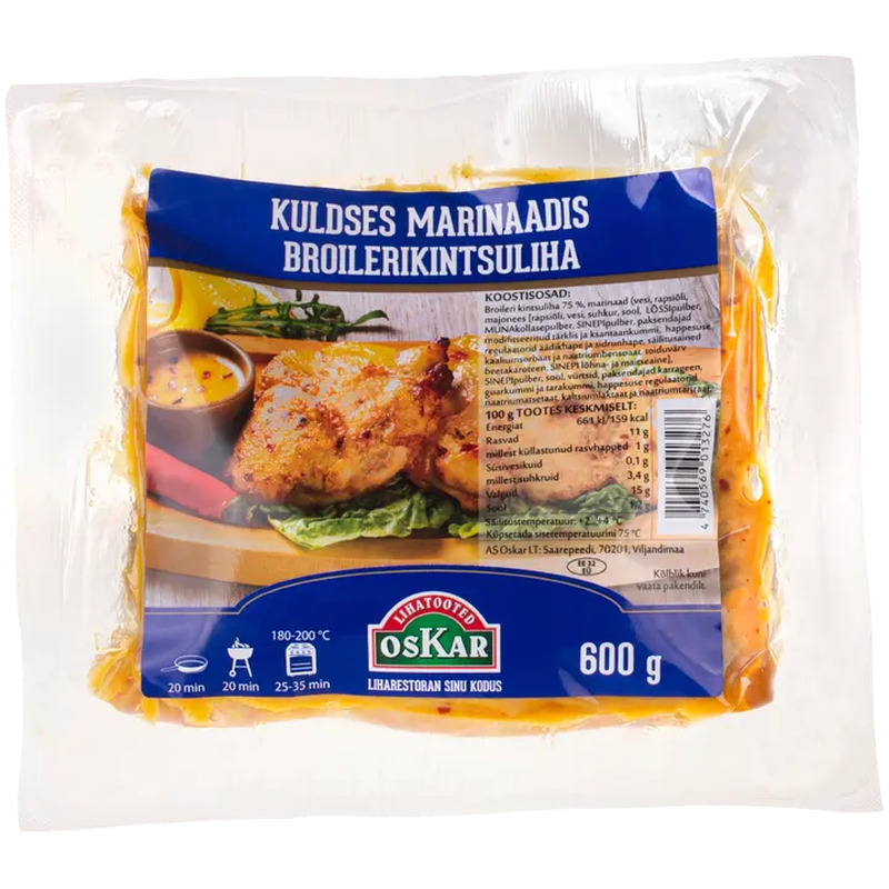 Oskar Kuldne Marinaad Broilerikintsuliha 600G