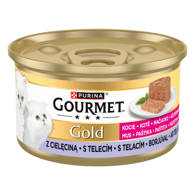 Konservtoit Gourmet Gold Mousse vasikalihaga kassipoegadele 85g