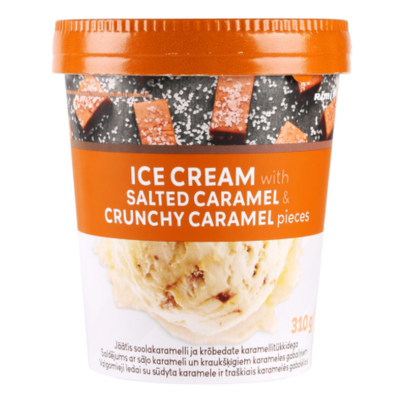 Jäätis soolakaramelli ja krõbedate karamellitükkidega Rimi 310g/500ml