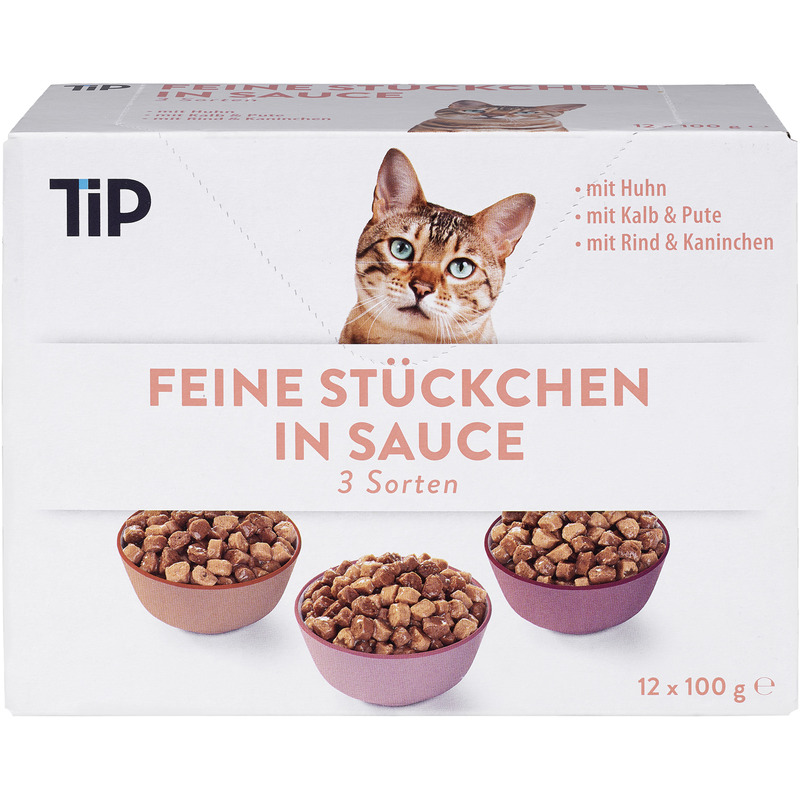 TIP Kiisueine kastmes 12x100g (3 erinevat maitset)