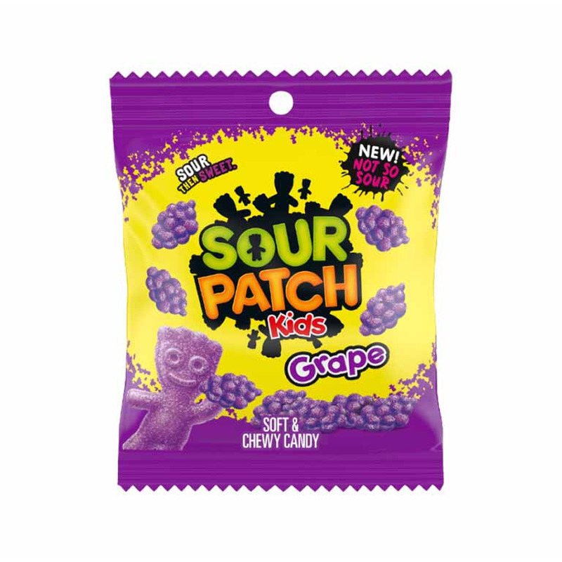 Kummikommid Grape, SOUR PATCH KIDS, 101 g