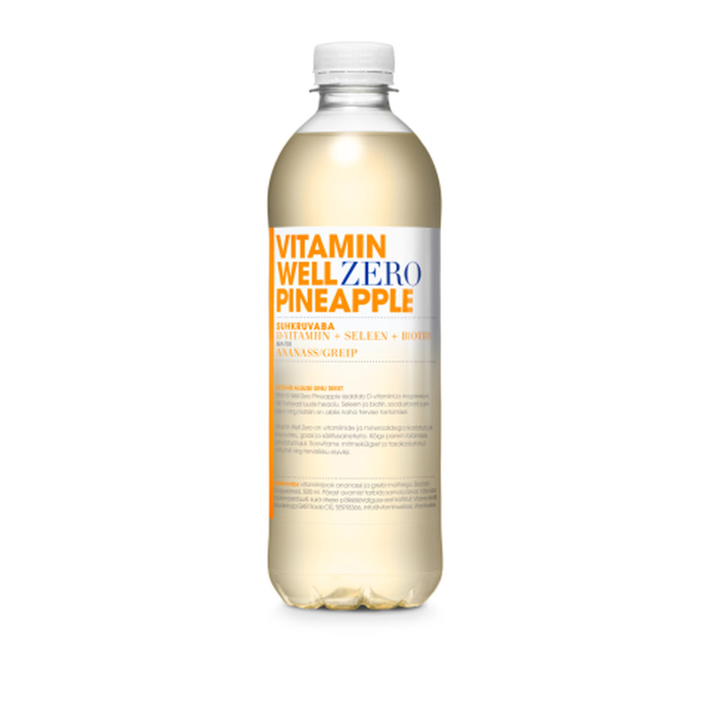 Vitaminiinijook ananassi magusainetega Vitamin Well Zero 0,5l