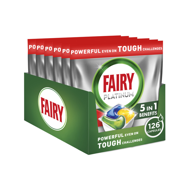 Fairy Platinum All in One’i Nõudepesumasina Tabletid Lemon, 126 tk