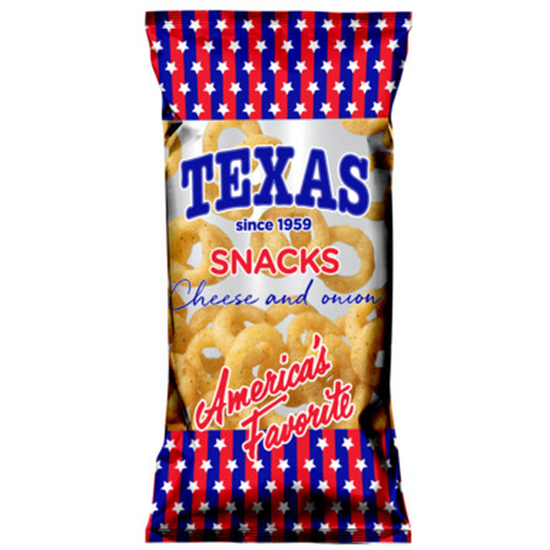 TEXAS juustu- ja sibulamaitselised maisirõngad 50g