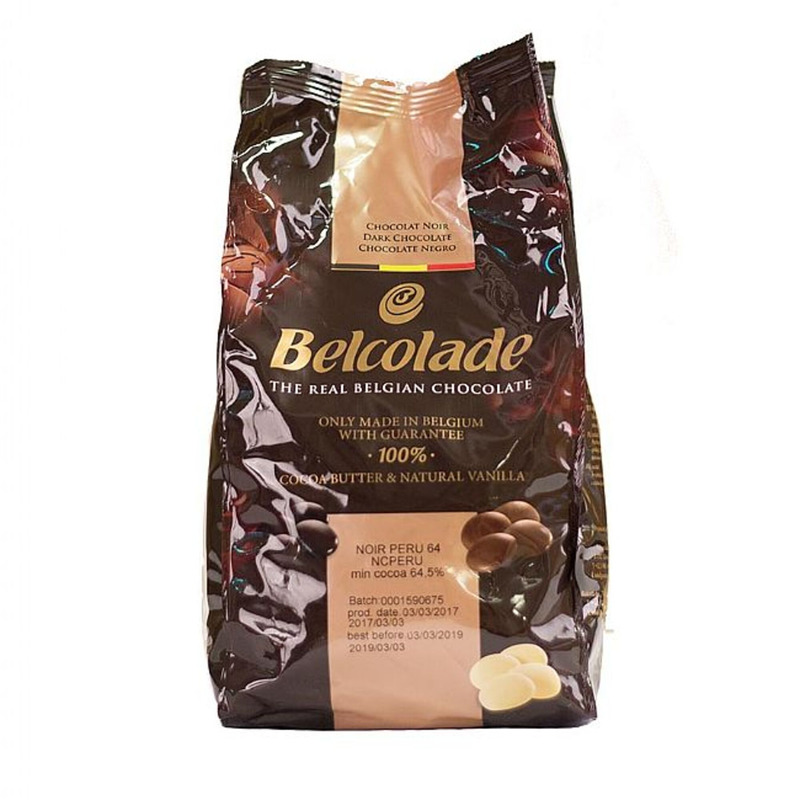 BELCOLADE Tumeda šokolaadi kuvertüür (64,5% kakaosis.) 1kg