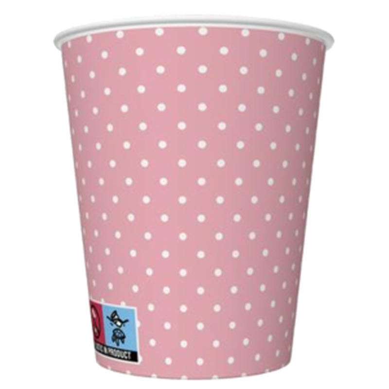 Daisy papptops Roosa täpiline 250ml 8tk
