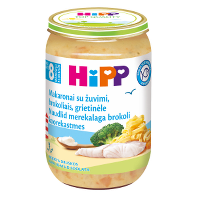 Nuudlid merekalaga brokoli-koorekastmes, HIPP, 220 g