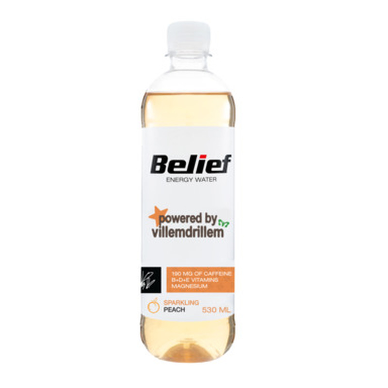 Energiavesi virsikumaitseline 'by villemdrillem', BELIEF, 530 ml