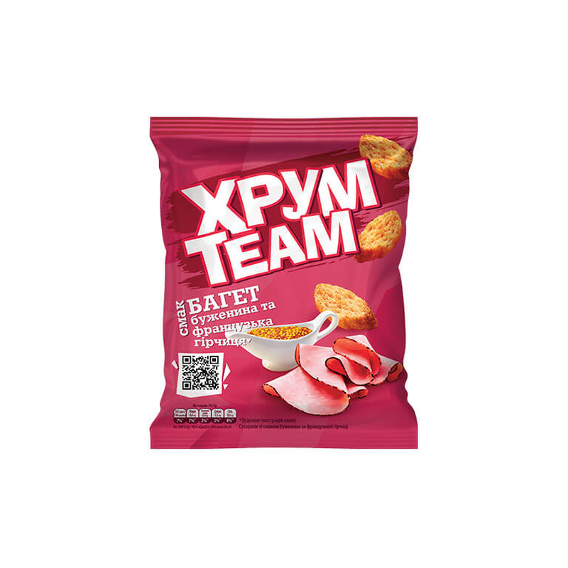 Saiakrõpsud Hrumteam Baguette “Cold boiled pork and french mustard” 55g