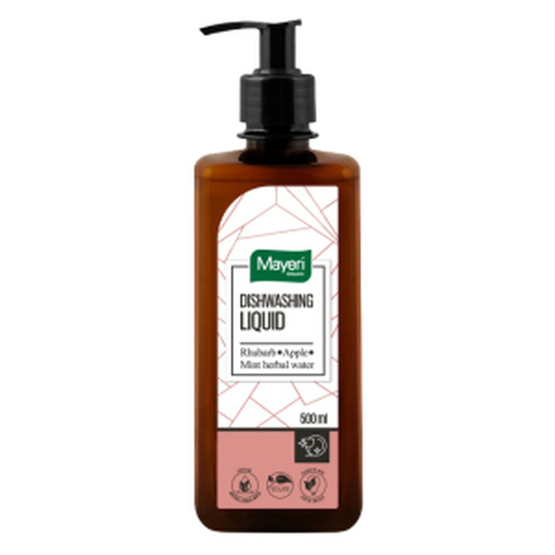 Nõudepesuvahend Rhubarb&Apple, Mint herbal water, MAYERI ORGANIC, 500 ml