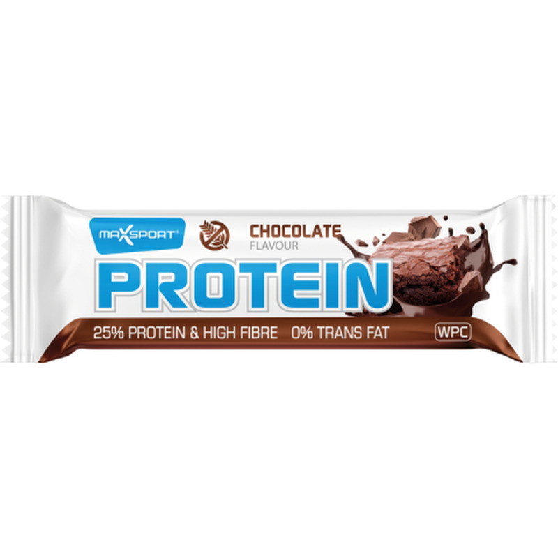 Proteiinibatoon šokolaadimaitseline tumeda šokolaadi glasuuris Max Sport gluteenivaba 50g