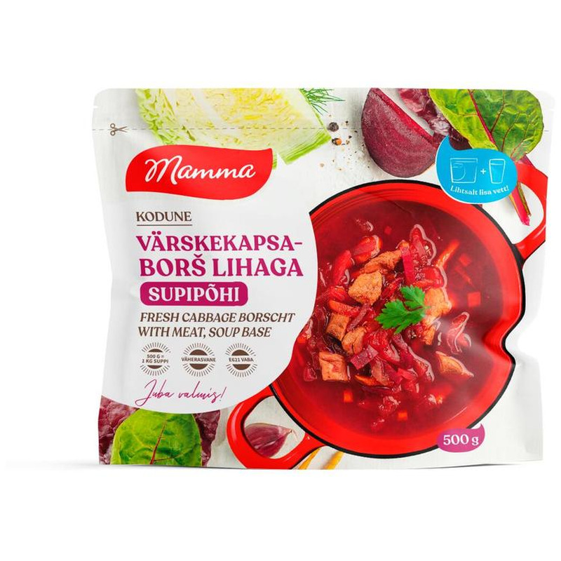 Mamma Värskekapsaborš Lihaga, Supipõhi 500 G