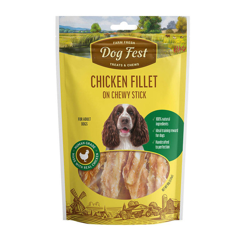 Kanafileeribad närimiskondil täiskasvanud koertele 90g Dog Fest