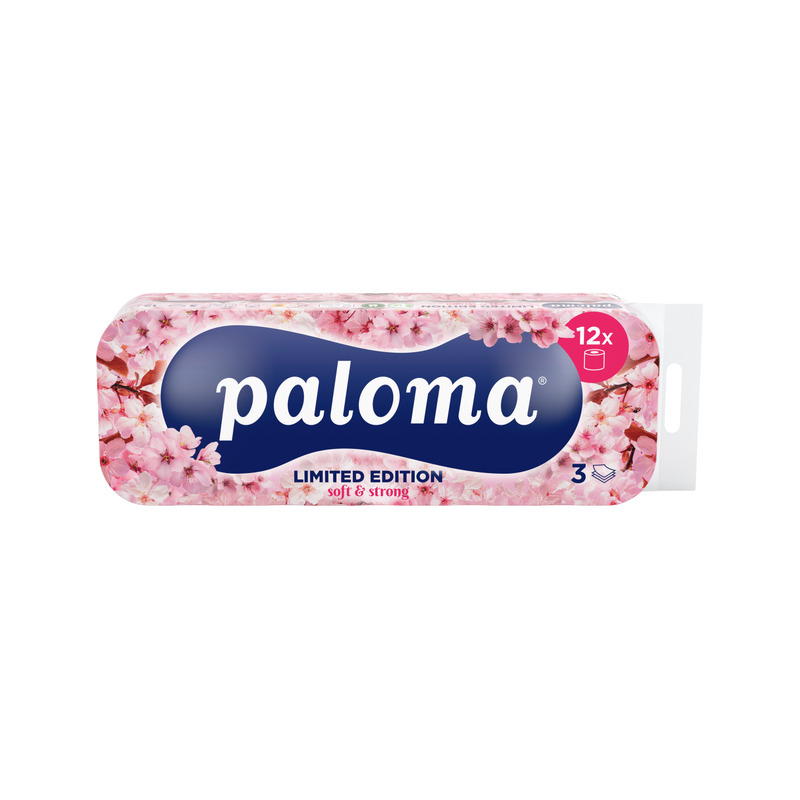 KAST 8 tk! Paloma Exclusive tualettpaber Cherry Blossom 12 rulli 3-kihiline
