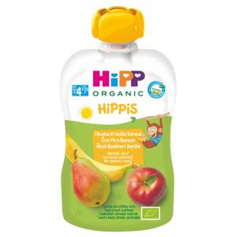 Hipp Hippis Bio 4K õuna-pirni-banaanipüree 100g