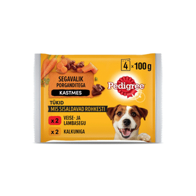 Koeraeine PEDIGREE loom/porgand 4x100g