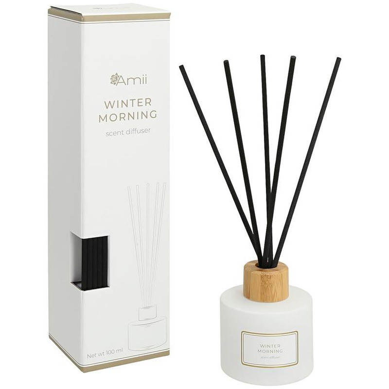 Ruumilõhnastaja Winter Morning mustade fiiberpulkadega, AMII, 100 ml