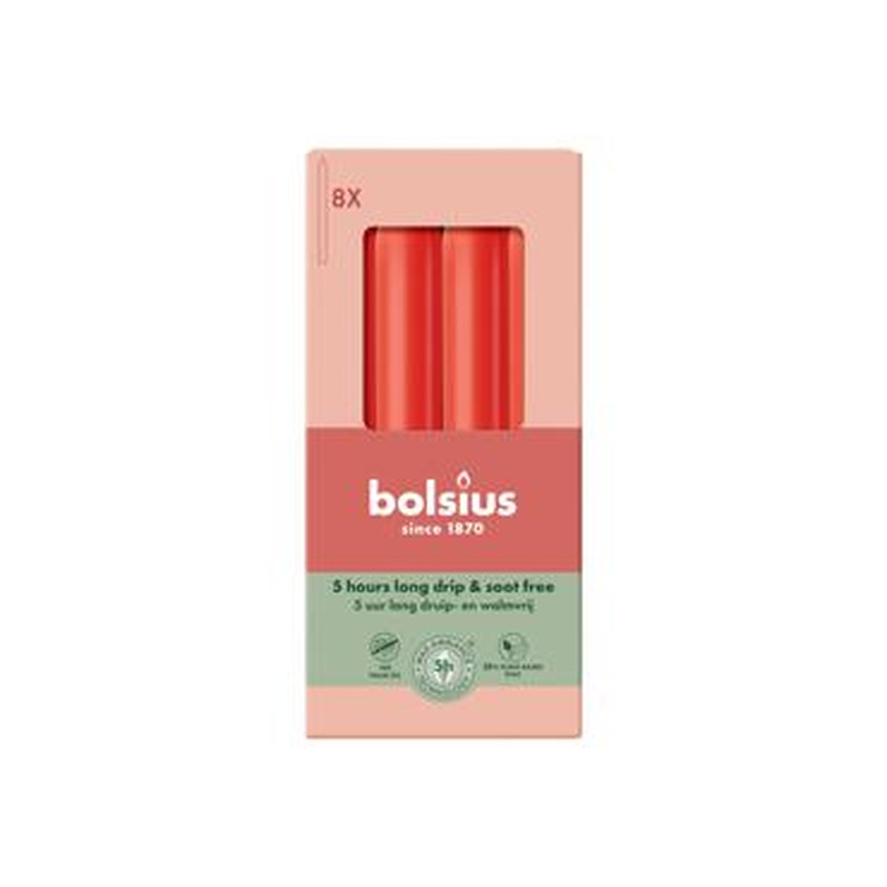 Lauaküünalde komplekt BOLSIUS,punane 8tk